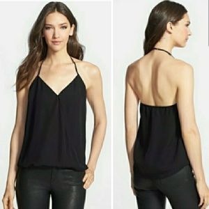 Parker Black Kae Halter Faux Wrap Cami Tank